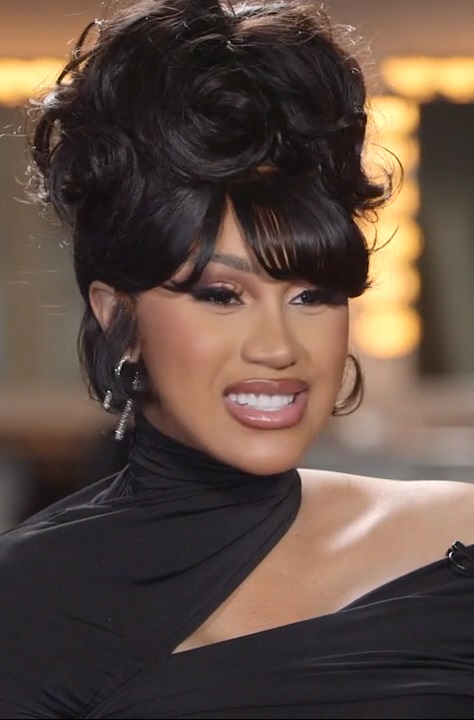 American Rapper Cardi B smiles.